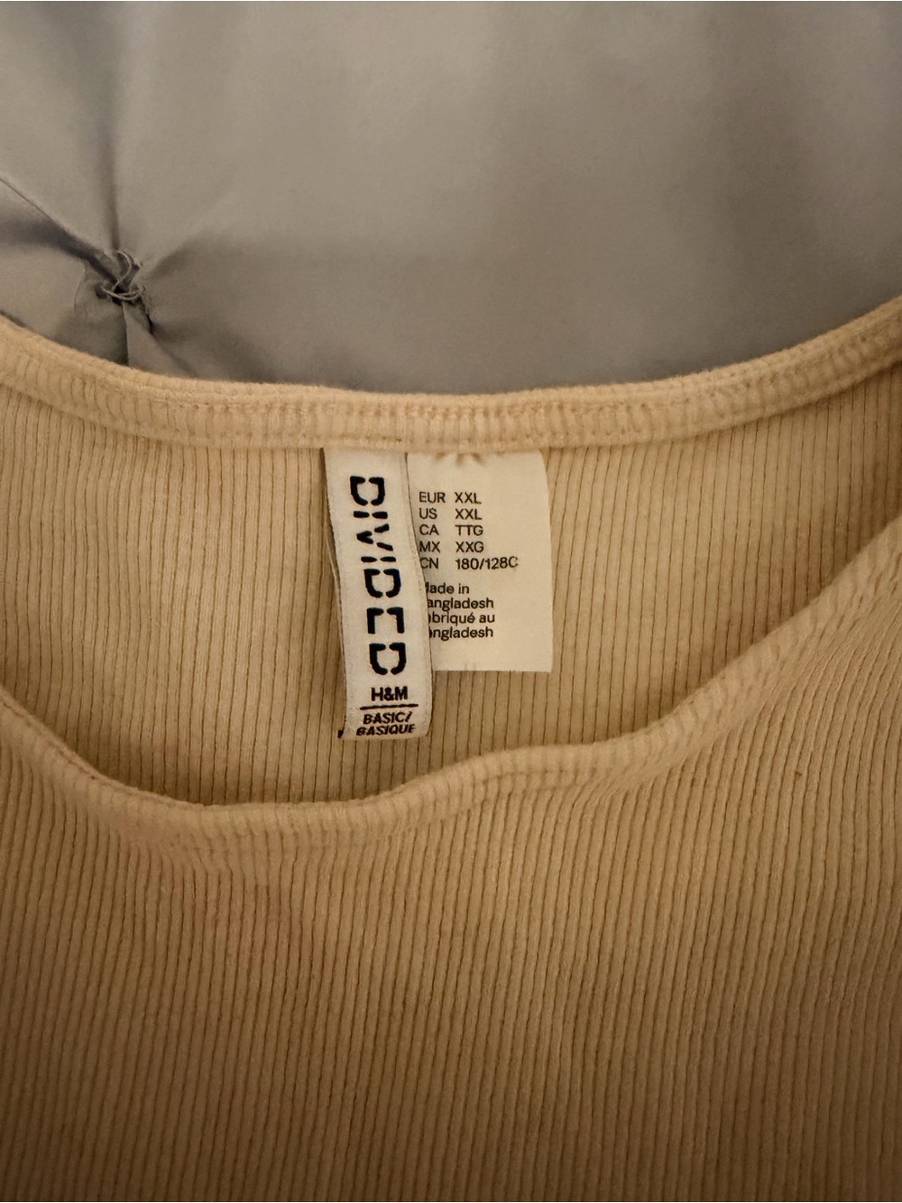 Divided Cream Ribbed Scoop Neck Long Sleeve Top